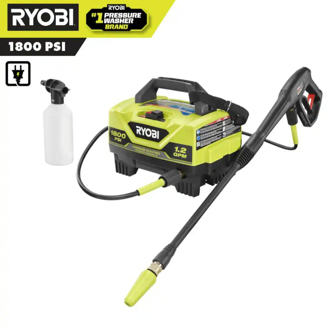 1800 PSI 1.2GPM Cold Water Corded Electric Pressure Washer 1800 PSI 1.2GPM Cold Water Corded Electric Pressure Washer